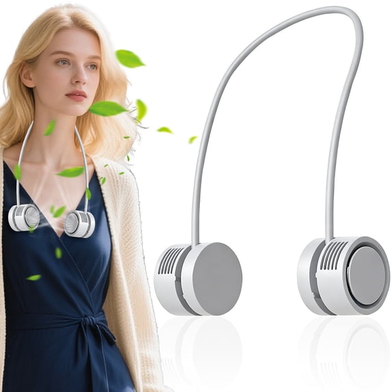 Retractable Neck Fan, Rechargeable Portable Neck Fan with 3 Speeds, Hands-Free Wearable Fan, 360° Airflow, Foldable Design for Travel, Festivals, Walking, Gym and Daily Use