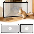 thumbnail image 1 of Retractable No-Drill Indoor Pet Gate Adjustable Width Doorway Barrier for Cats Small Dogs Pressure-Mounted Easy Install Safety Mesh Gate 70.9" × 30.7", 1 of 6
