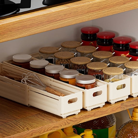 Retractable Organizer Box, Expandable Kitchen Cabinet Storage, Space-Saving Adjustable Design, for Pantry Countertop and Wardrobe, Home Organization Enthusiasts
