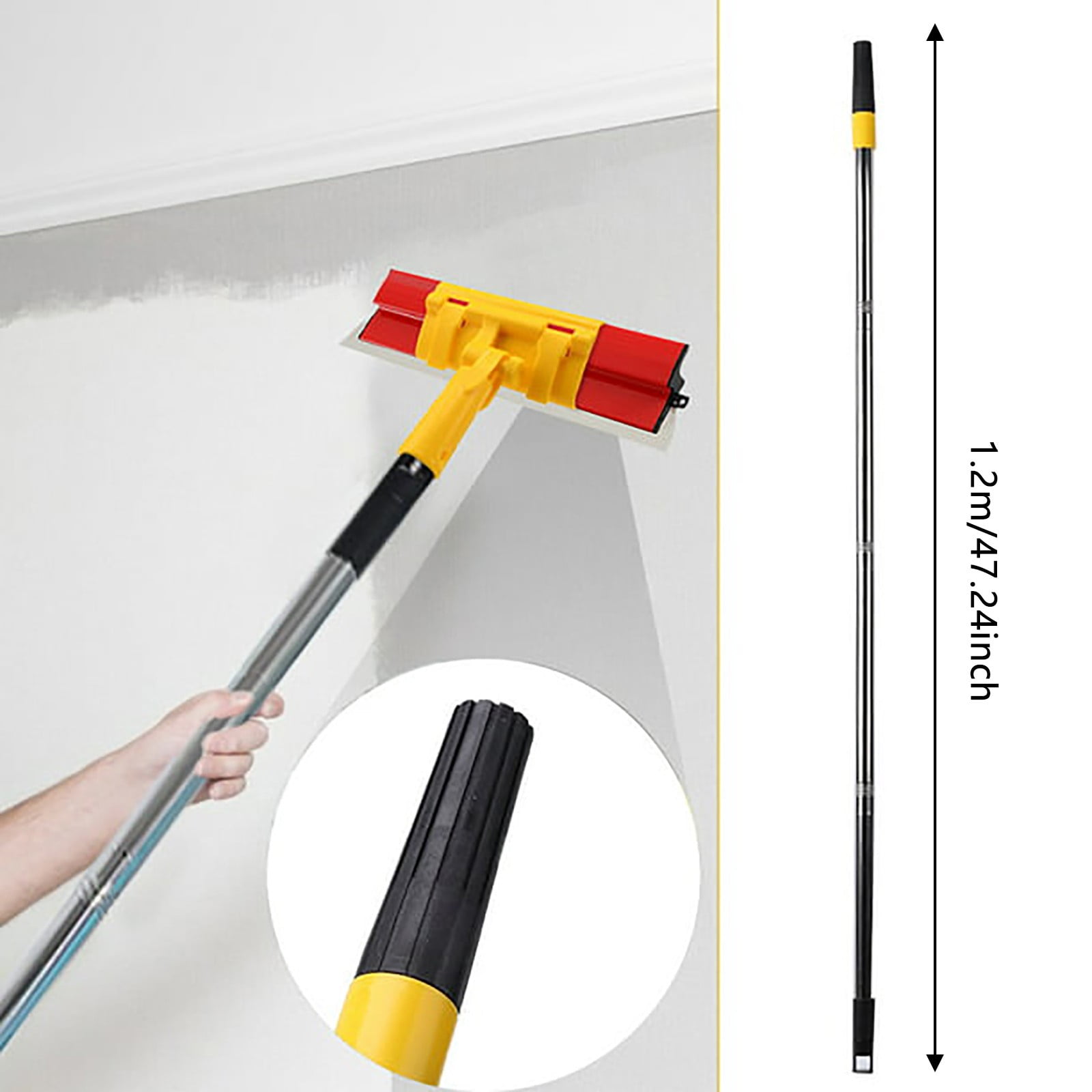 Retractable Paint Roller Extension Pole Detachable Clean Brush Extender