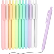 Retractable Pastel Gel Ink Pens, Shuttle Art 11 Pack Black Ink Pens, Cute Pens 0.5mm Fine Point for Writing Journaling Taking Notes