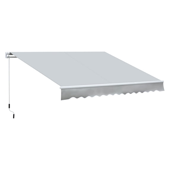Retractable Patio Awning 12x8 ft, Manual Crank, UV & Water Resistant