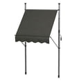 thumbnail image 1 of Retractable Patio Awning 5x4 ft, Non-Screw Outdoor Sun Shade, UV Protection, Adjustable Angle & Height, Dark Gray - for Window, Door, Deck, 1 of 9