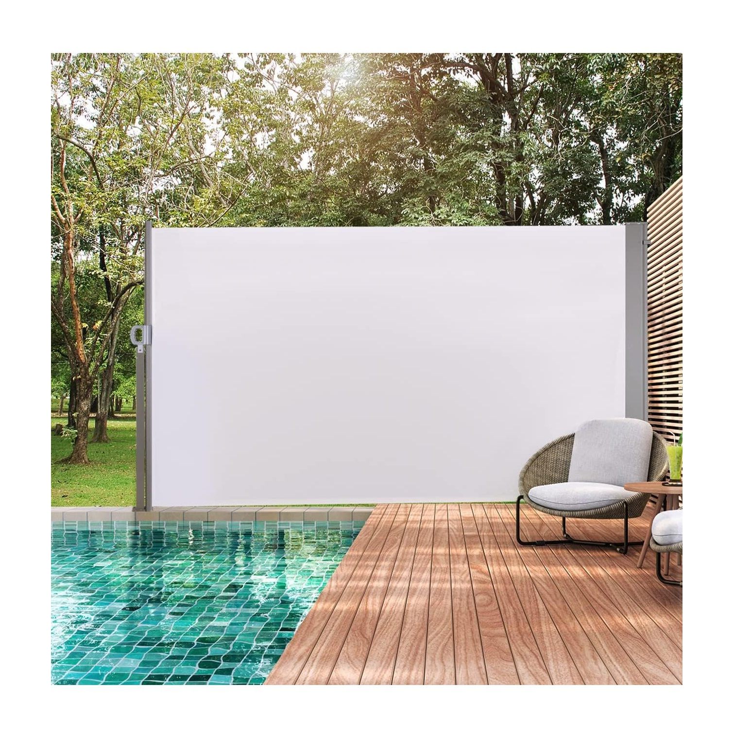 Retractable Patio Side Awning,Folding Fence Patio Screen Outdoor