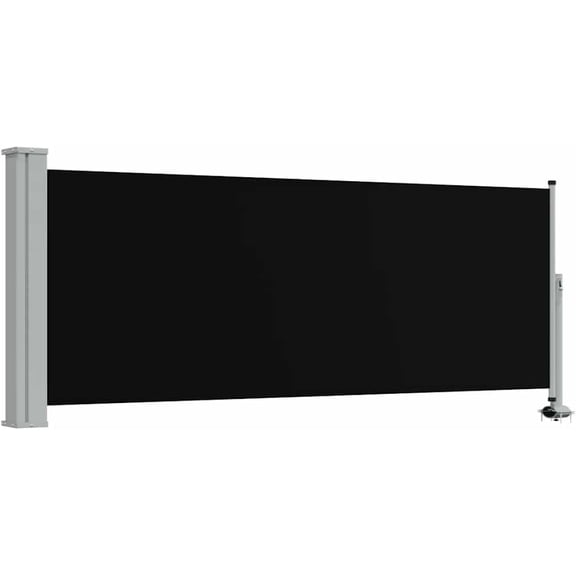 Retractable Patio Side Awning with PU Coated Fabric, Adjustable Privacy Screen for Wind and Sun Protection, 118.1 Inches Full Extension, Powder-Coated Iron Frame