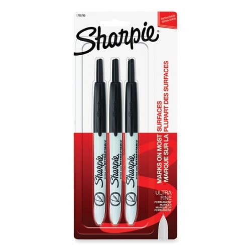 Retractable Permanent Marker, Extra-Fine Needle Tip, Red