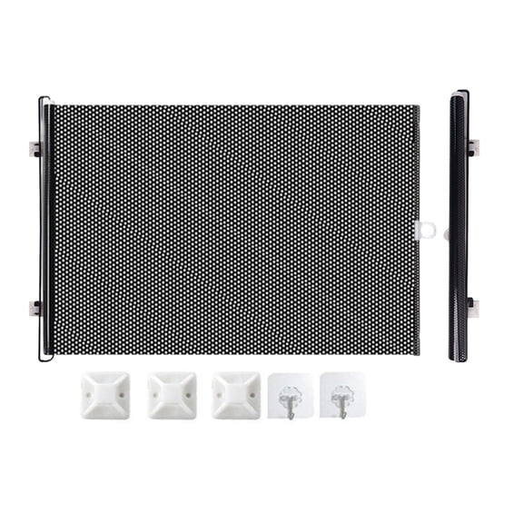 Retractable Pet Gate Foldable Mesh Divider, Suction Cup AntiJump Fence, ChildProof Barrier Screen, Expandable Protective Net Portable Mesh Guard Creating Boundaries in Stairway