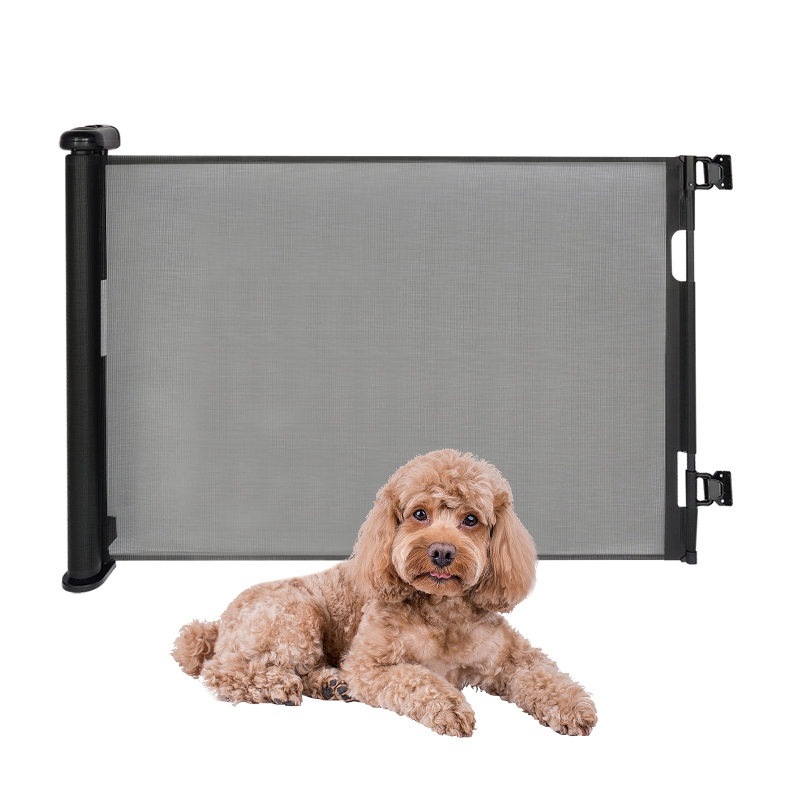 Retractable Pet Gate, Pet Gate for Stairs, Corridors, Bedrooms Black 15.75-118in