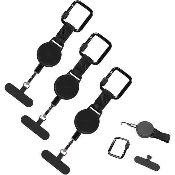 Retractable Phone Tether Skiing,Retractable Phone Lanyard,Outdoor Anti-Theft Retractables Phone Lanyard,Anti Theft Retractables Cell Phone Tether,Adjustable Anti-Thefts Mobile Phone Tethers (3PCS)