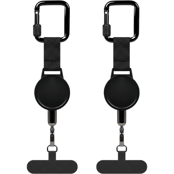Retractable Phones Lanyard, Phone Strap Anti Theft, 2 Pcs Phone Lanyard with Metal Tether Tab, Mobile Phones Lanyards Compatible Most Smartphones, for Outdoor Hiking Cycling