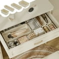 thumbnail image 1 of Retractable Plastic Drawer Organizer Bin, Stackable Storage Box for Kitchen Pantry, Dresser and Office Drawers (White, 15.15 x 6.29 x 2.36 in), 1 of 6