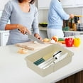 thumbnail image 1 of Retractable Plastic Stackable Drawer Organizer, Multipurpose Storage Box, White, 15.15x6.29x2.36 in, Kitchen Pantry Dresser Closet Office, 1 of 6