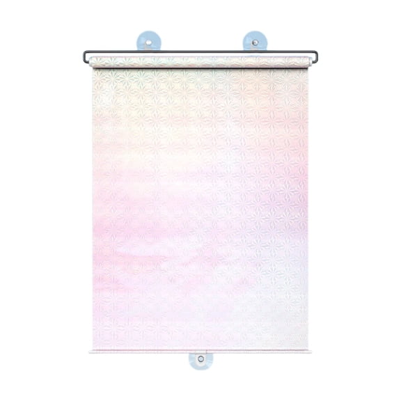 Retractable Pleated Roller Blind, Suction Cup Drill Free Heat Block Privacy Window Shade, Portable Light Block Curtain for Home, Bathroom Window 15.7X23.6In