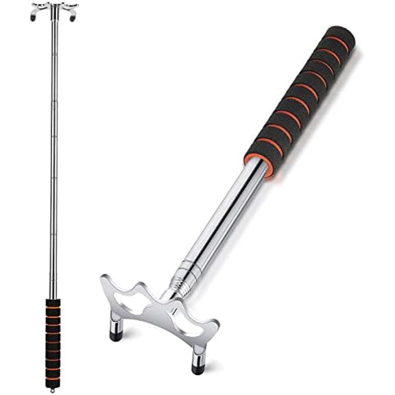 Retractable Pool Bridge Stick, Billiards Cue Bridge with Metal Head, Screw Thread Removable Head, Billiards Cue Accessory for Pool Table