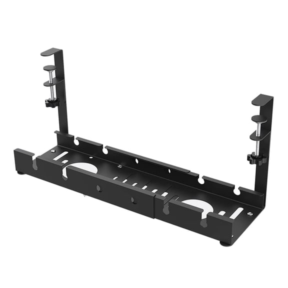 Retractable Power Strip Cord Holder Under Desk Cable Management Metal Tray