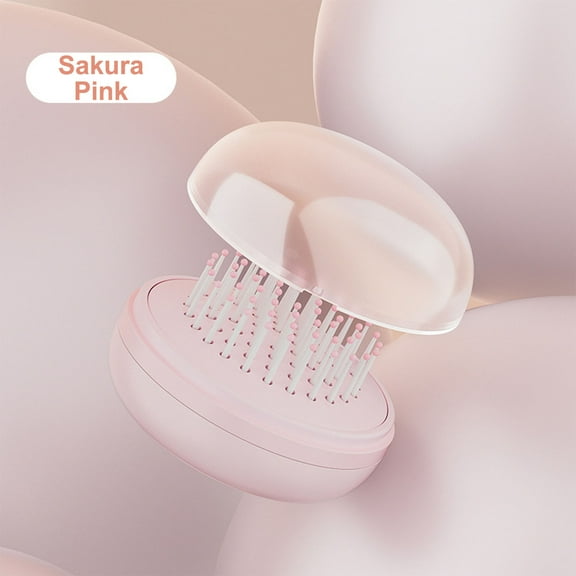 Retractable Press Cleaning Comb for Women with Integrated Mirror and Portable Design for Smooth Styling and Tangle-Free Hair Perfect for Travel and On-the-Go Touch-Ups