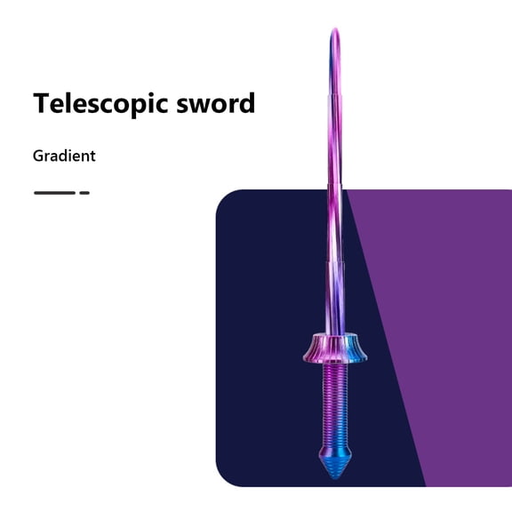 Retractable Printing Sword Toy, ZzCityTK Safe Plastic Telescopic Blade for Costumes Halloween Props, Fun Novelty Gift Model Art Trend with Protective Case