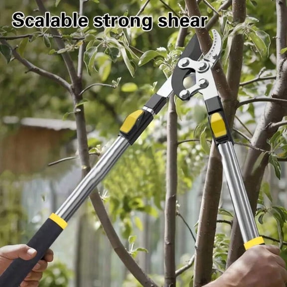 Retractable Pruning Shears 17.72 Inch, HeavyDuty Gardening Lopper,Steel, Ergonomic NonSlip Handle for Tree Branches