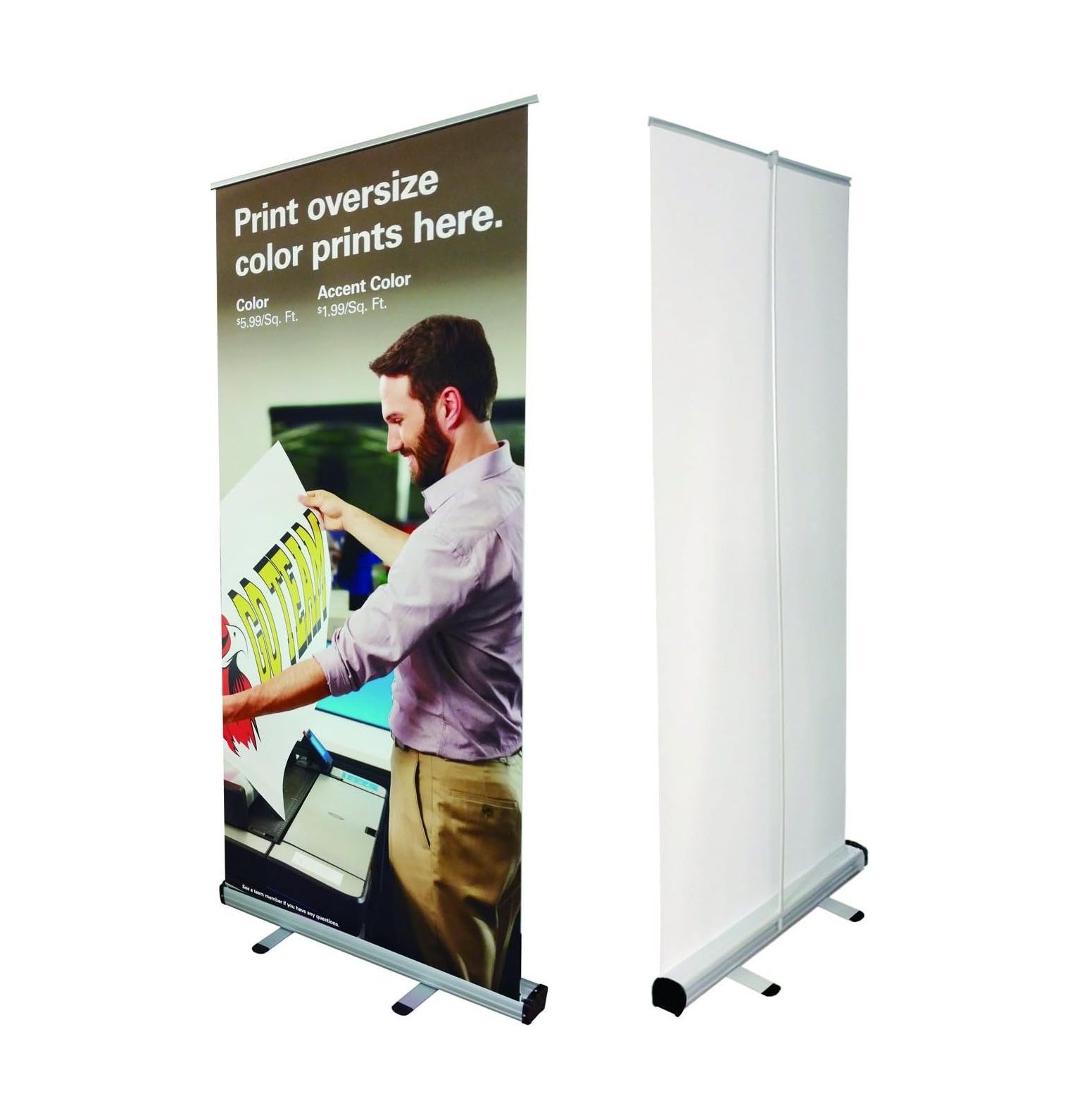 Retractable Pullup Banner Stand with 33" X 78" Size Customer Banner