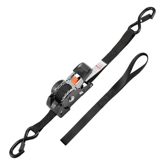 Retractable Ratchet Strap 1x6 FT 1200 lbs S Hook 4 Soft Loops Tie Down Motorcycle Kayak Trailer Rack 4 Pack