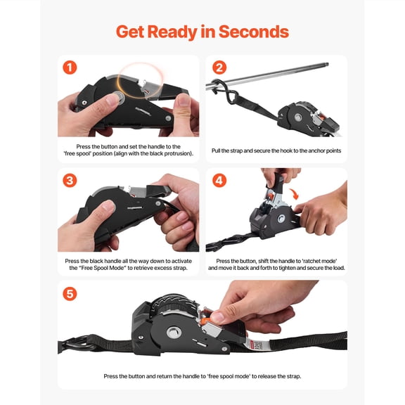 Retractable Ratchet Straps,1 inx6 ft,Tie Down Straps with S Hooks,1200 lbs Break Strength,4 Soft Loops,Tie Down Ratcheting for Moving,Trailers,Motorcycles,Kayaks,Car Roof,4 Pack