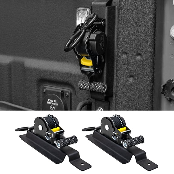 Retractable Ratchet Straps Compatible with 2020-2025 2026 Jeep Gladiator JT Retracting Straps Auto Retract Securing Strap Tie Down System 2PCS for 2024 Gladiator Accessories