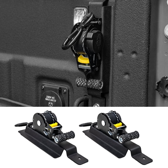 Retractable Ratchet Straps Compatible with 2020-2025 2026 Jeep Gladiator JT Retracting Straps Auto Retract Securing Strap Tie Down System 2PCS for 2024 Gladiator Accessories