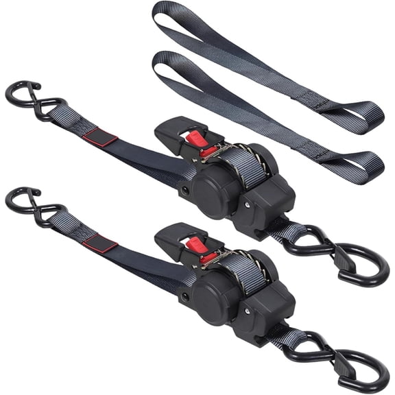 Retractable Ratchet Straps12FT Automatic Ratchet Tie Down Straps Self Ratcheting Cargo Straps for Motorcycle, Truck,Boat