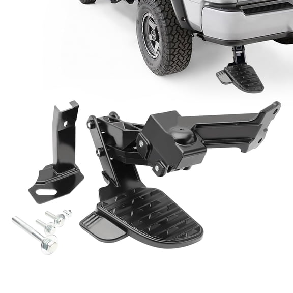 Retractable Rear Bed Step for 2009-2018 Ram 1500,Ram 2500 3500 (Not Compatible with Dual Exhaust and Ecodiesel), Retractable Bumper Side Truck Tailgate Step,Replace#75306-01A