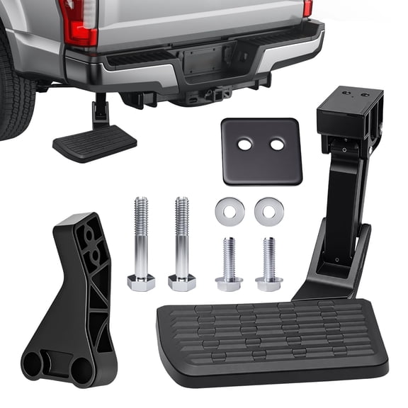 Retractable Rear Bed Step for 2009-2018 Ram 1500,Ram 2500 3500 (Not Compatible with Dual Exhaust and Ecodiesel), Retractable Bumper Side Truck Tailgate Step,Replace#75306-01A