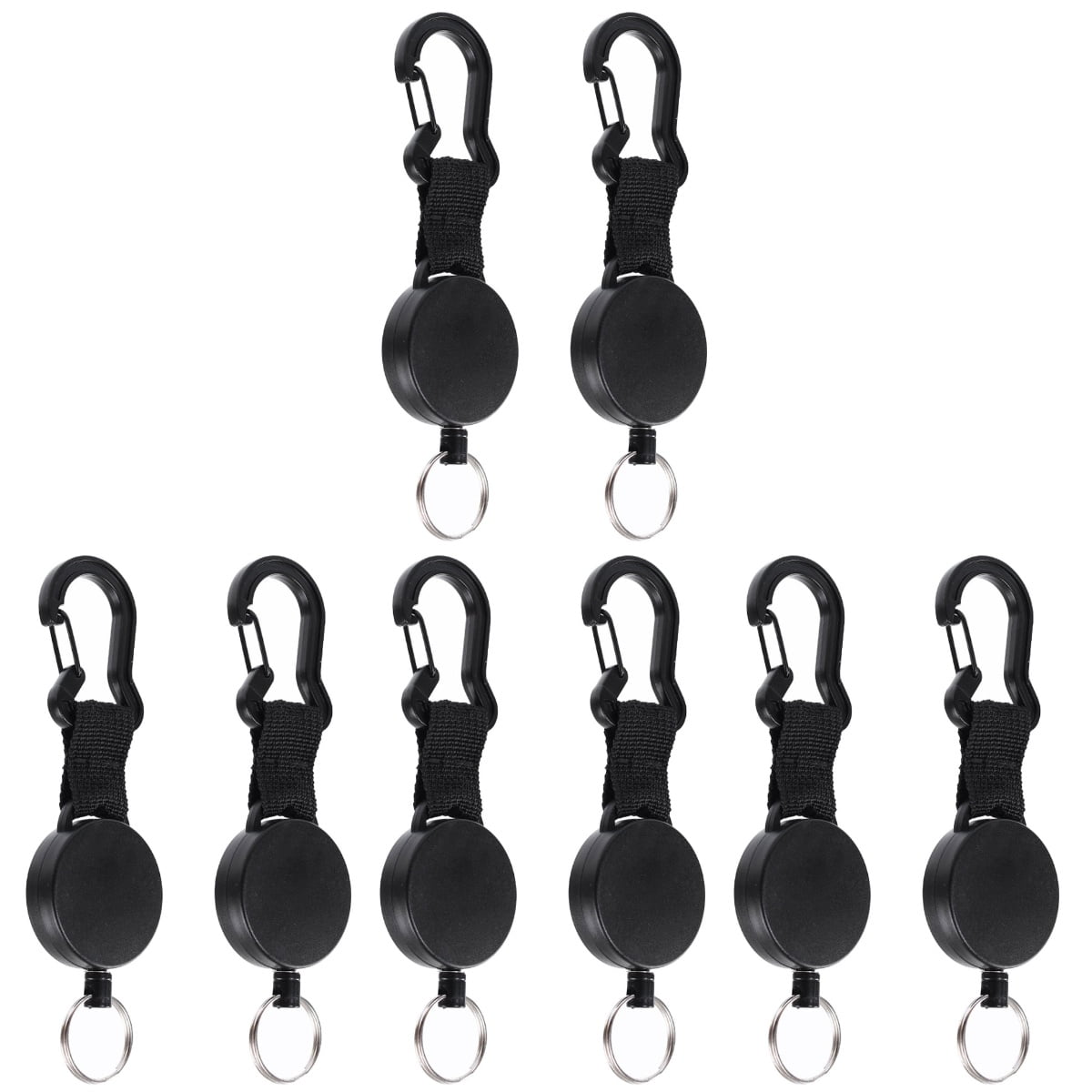 Retractable Reel Clip Anti-lost Key Holder 8 Pcs Easy-to-pull Keychain Ring Outdoor Rings Keychains Stretchable