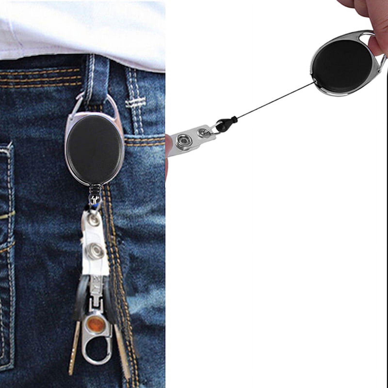 Retractable Reel Recoil ID Badge Lanyard Name Tag Key Card Holder Belt