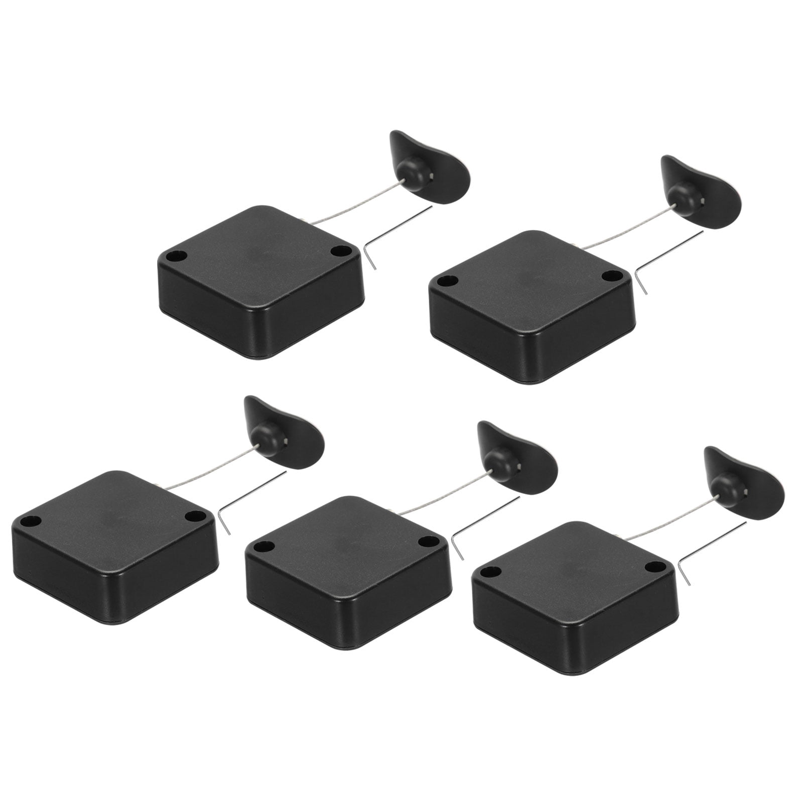 Retractable Remote Control Arc Terminal Lock for TV,Cable Lock 5PCS Black 59.06"