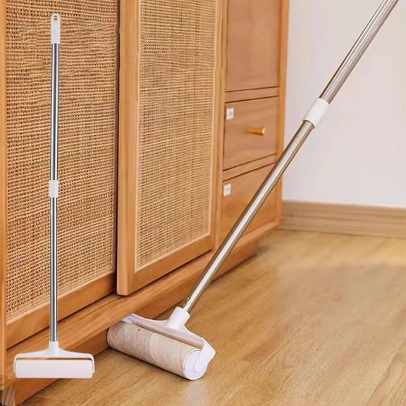 Retractable Roller Hair Remover, Retractable Long Handle Roller, Expandable Sticky Mop with Extended Handle for Cleaning Couch Carpets Clothing Curtains, Reusable Adhesive Roller