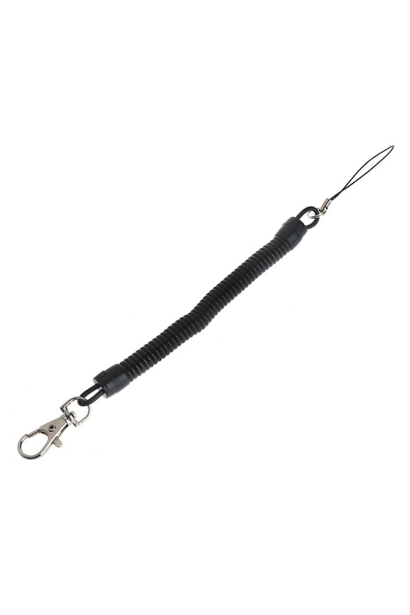 Retractable Rope Key Bungee Cord Spring Anti-loss Keyring Keychain Silver Ring