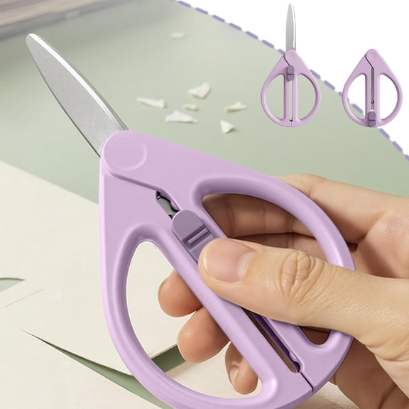 Retractable Scissors, Safety Scissors, Portable Blunt Tip Scissors for Travel, Office, Home Use, Compact Design