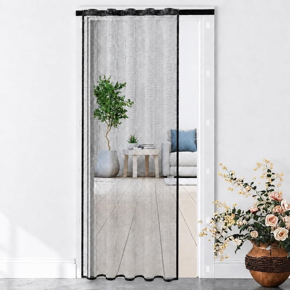 Retractable Screen Door, Fits 36 x 80 Inch Doors, Fiberglass Mesh with Sliding Track, Magnetic Screen Door for Front, Patio, Balcony and French Doors