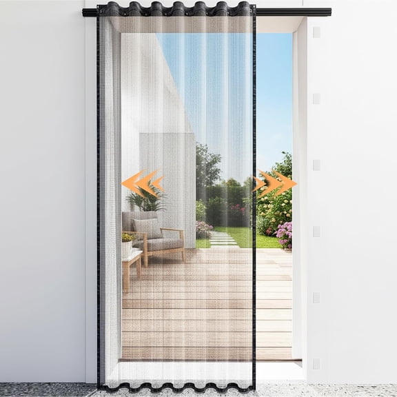 Retractable Screen Door with Track, Smooth Sliding Left or Right, Fits Door Size 38 x 83 Inch, Fiberglass Mesh, Magnetic Screen Door for Front Back Patio Single French