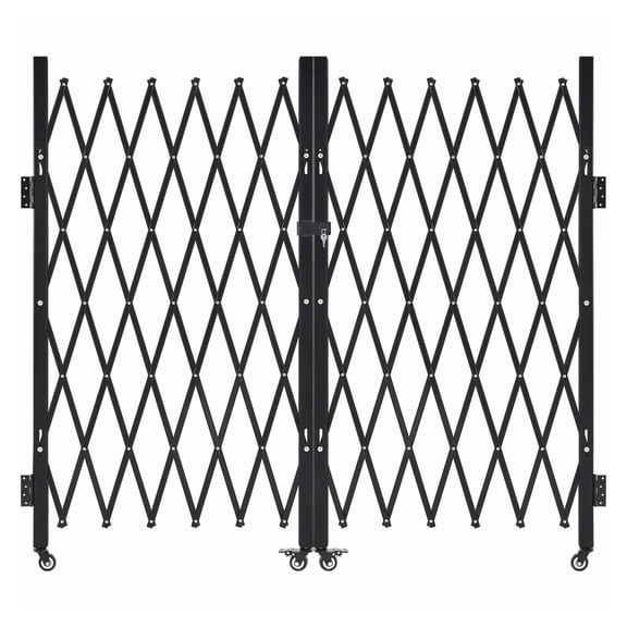 Retractable Security Gate - Lockable Scissor Gate with Casters, 126x63in - Steel Outdoor Barricade for Entry, Garage, Warehouse, Pool Safety