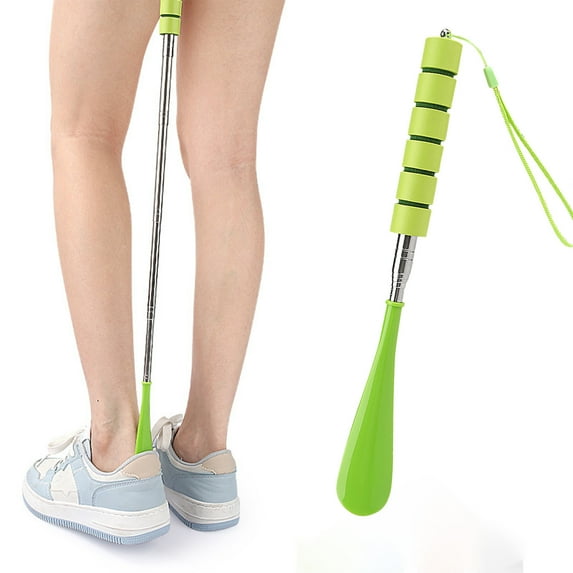 Retractable Shoe Horn - Adjustable Length Assistive Tool, Ergonomic Non-slip Handle, Space-saving Hanging Design for Elderly and Pregnant Women, topliu