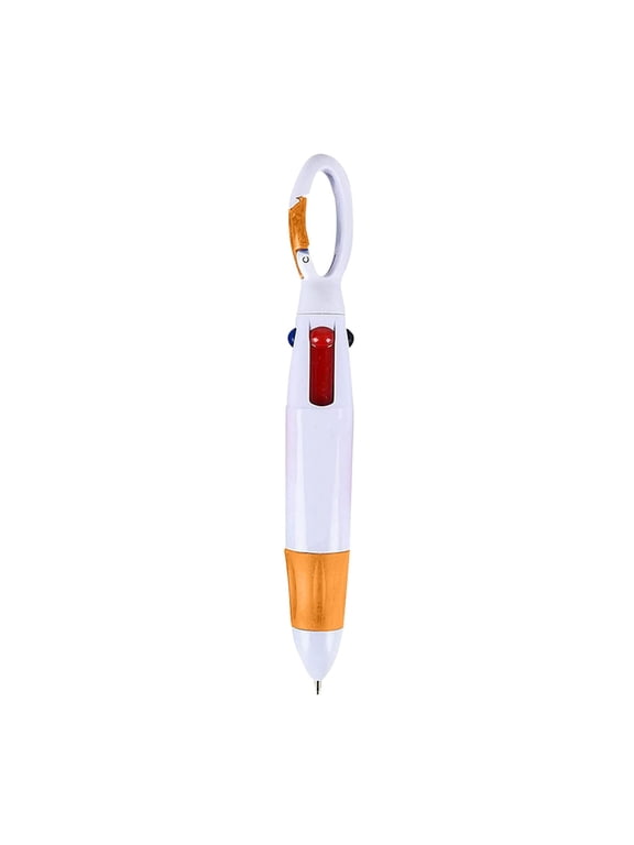 Retractable Shuttle Pens,4 In 1 Multicolor Ink Carabiner Shuttle Ballpoint Pens With Buckle Keychain on Top,Plastic Shuttle Pen For Office & Home Supplies,Party Favor Gifts(5.35")