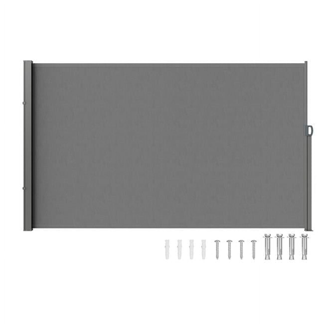 Gray 71 x 118 in. Retractable Polyester Side Awning
