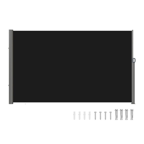 Retractable Side Awning 71x118 Inch, Aluminum Outdoor Privacy Screen, Waterproof Patio Shade, UV30+ Windscreen for Balcony, Backyard