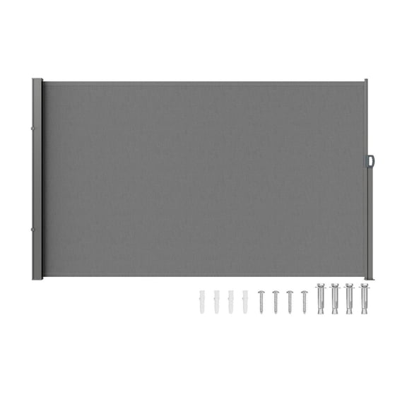Retractable Side Awning 71x138", Outdoor Privacy Screen, Waterproof Patio Screen UV 30+ - Balcony, Backyard, Gray