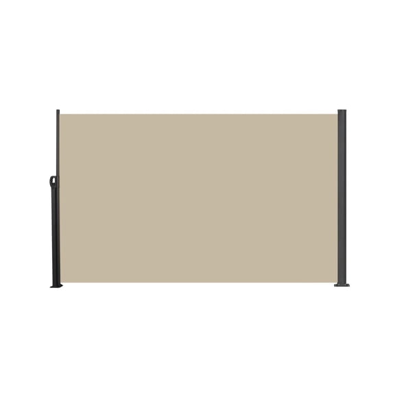 Retractable Side Awning - UV & Waterproof Patio Screen - Privacy for Garden, Balcony - 118" x 71" - Dark Grey/Beige