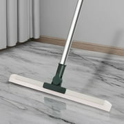 Retractable Silicone Floor Scraper Bathroom Wiper, 39.8" Long Handle, Magic Scrub Broom for Shower Glass, Concrete, Tile, Wood Floor, Garage, Pool