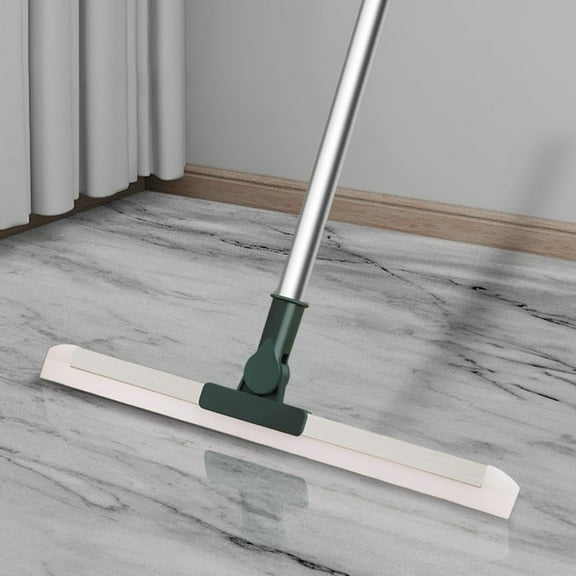 Retractable Silicone Floor Scraper Bathroom Wiper, 39.8" Long Handle, Magic Scrub Broom for Shower Glass, Concrete, Tile, Wood Floor, Garage, Pool