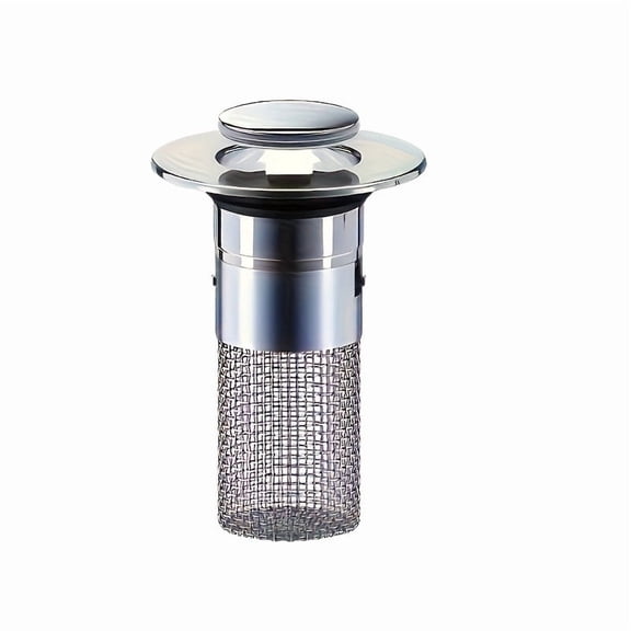 Retractable Sink Drain Plug 304 Stainless Steel Mesh Hair Catcher, Universal Fit 1.34-1.57 Inch Pop-Up Drain Stopper for Kitchen & Bathroom Sinks, Anti-Clog Design