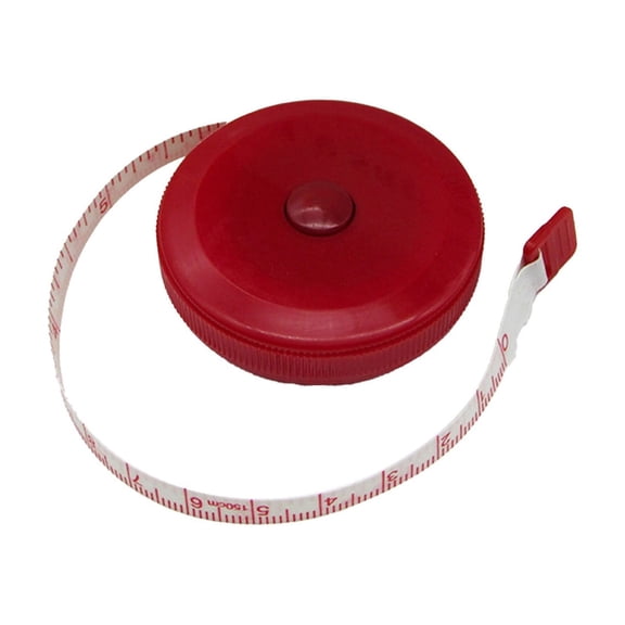 Retractable Soft Tape Measure with Dual-Scale Measuring Tape for Body, Sewing, Tailoring, Fabric, Weight Loss & Medical Use Red