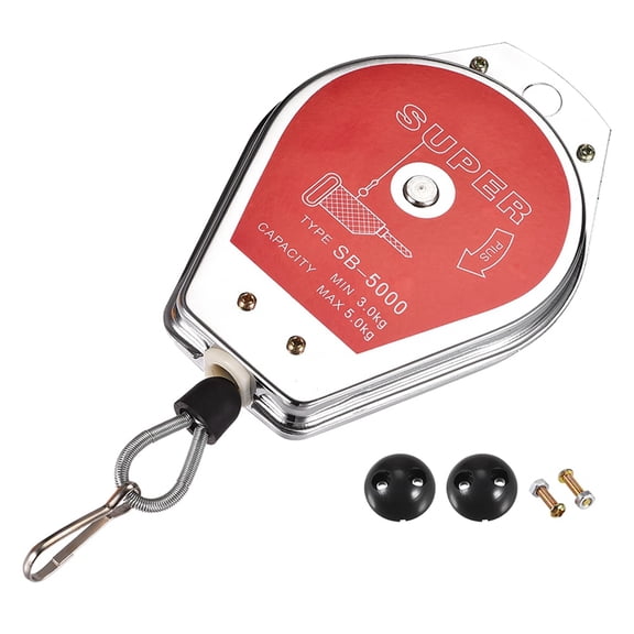 Retractable Spring Balancer Tool Holder Hanging Equipment 6.6-11lbs (3-5kg) Red for Assembly-Line with Fitting Accessory